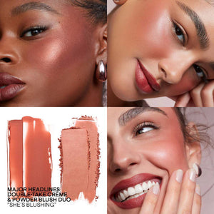 Major Headlines Double-Take Crème & Powder Blush Duo - She's Blushing