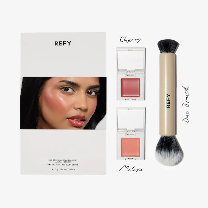 Cream Blush Duo with Duo Face Brush Gift Set