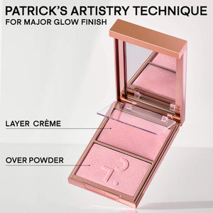 Major Glow Creme & Powder Light Reflecting Translucent Highlighter Duo - Baby