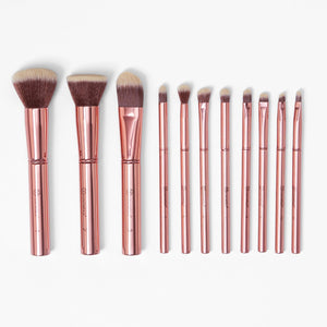 Metal Rose – 11 Piece Brush Set With Cosmetic Bag